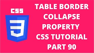 Table Border Collapse Property CSS  CSS Tutorial Part 90 [upl. by Cecile]