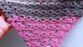 châle triangle élégant facile pour débutants 🌸 châle au crochet facile shawl châle tutorial [upl. by Un]