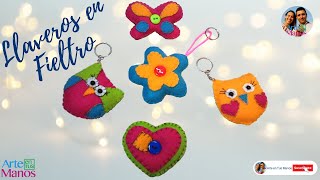 🔴Cómo Hacer LLAVEROS EN FIELTRO FÁCILES  Búhos mariposas flores y corazones [upl. by Atinrehs]