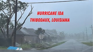 Hurricane IDA Impacting Thibodaux Louisiana Plus Damage [upl. by Haelam]