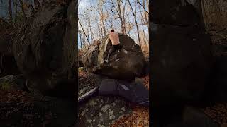 Jupiter V5 At Haycock Mountain bouldering climbing outdoors rockclimbing [upl. by Llehcram423]