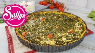 SpinatFetaQuiche mit Röstiboden  herzhafter Kartoffelkuchen  Sallys Welt [upl. by Acirea]