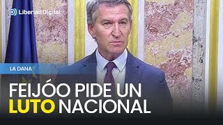 Feijóo pide que se decrete luto nacional por la tragedia causada por la DANA [upl. by Aunson]