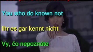 Learn languages by Indila Tourner Dans Le Vide Turn into the empty French English German Slova [upl. by Calvano]