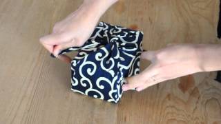 How to tie a Furoshiki for a Bento Box [upl. by Mildrid231]