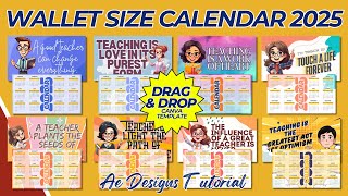 TEACHERS DAY WALLET SIZE CALENDAR 2025  CANVA TEMPLATE EDITABLE [upl. by Ybanrab]