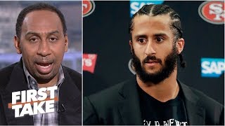 Colin Kaepernick looks bad after reported settlement with the NFL  Stephen A  First Take [upl. by Willet]