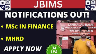 JBIMS Msc in Finance Admission Process 2024  JBIMS MHRD Admission Process 2024 [upl. by Ballard832]