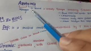 Azotemia and Uremia Basic Difference [upl. by Cohdwell620]