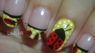 Nail Art  Ladybug  Diseño de Uñas [upl. by Zapot]