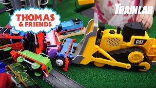 Train Crashes BullDozers TrackMaster Thomas Tank amp Friends Toys trains videos for kids  TrainLab [upl. by Ledairam]