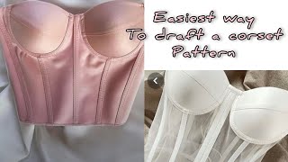 DIY The easiest way to draft a corset crop top pattern how to make a corset corset tutorial [upl. by Norrv497]