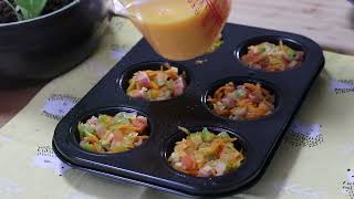 Fluffy egg cups🥚Breakfast egg muffins recipe [upl. by Merp277]