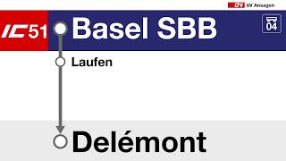 SBB Ansagen  annonces CFF • IC51 • Basel SBB – Delémont D F E [upl. by Earb]