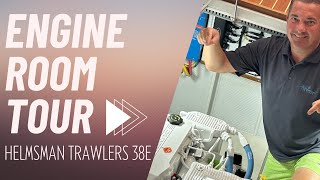 Engine Room Tour  Helmsman Trawlers 38E Pilothouse [upl. by Ymmot]