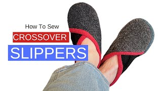 How To Sew a Pair of Slippers  Crossover Style  Upcycled Sweaters [upl. by Formica]