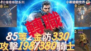 【天堂W】6分鐘看帳號系列【金色專區】 85、2金【最高攻命198380】減傷71【防330】、小小資 騎士 EP124 [upl. by Ahsieyt678]