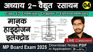 04 Electrochemistry  12th Chemistry Chapter 2 मानक हाइड्रोजन इलेक्ट्रोड Standard Hydrogen Electrode [upl. by Himelman]