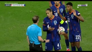 Virgil Van Dijk Red Card Hungary vs Netherlands [upl. by Ludovika]