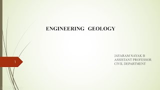 ENGINEERING GEOLOGY Online Class 01 [upl. by Elbertina701]