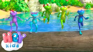 5 petites Grenouilles 🐸  HeyKids Comptines pour bébé  Animaj Kids [upl. by Gillette]