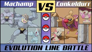 MACHAMP vs CONKELDURR  Evolution Line BattlePokémon SunMoon [upl. by Arobed]