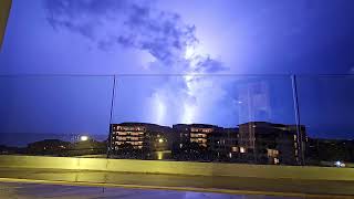 Lightning Streaks Sky Over Mexico As Hurricane Milton Moves In [upl. by Eciened435]