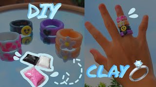 DIY clay rings 💍 [upl. by Jordana]