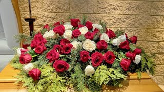 How To Make Casket Spray Arrangement With Roses [upl. by Nosnek]