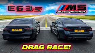 BMW M5 Competition vs AMG E 63 S  360° DRAG amp ROLLING RACE [upl. by Marty]