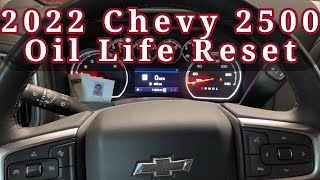 2022 Chevrolet Silverado 2500 Oil Change Reminder Oil Life Reset [upl. by Canale524]