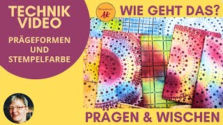 Technikvideo  Bunte Papiere basteln mit Prägeformen amp Stempelfarbe Stampin Up Anleitung DIY [upl. by Valora800]