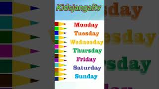 Sunday Monday Sunday Monday Tuesday Days of the Week Week Name kids [upl. by Lotsirk]