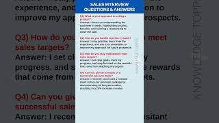 Sales Interview Questions and Answers [upl. by Dee Dee]