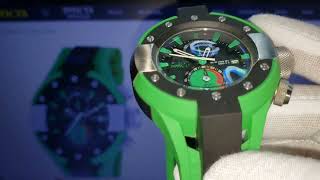 Invicta Hate S1 Rally wGreenBlack Poly Strap Model 13068 Chronograph [upl. by Ariaic]