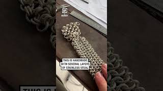 Making a silver chain tie 👔⛓️ 🎥 ttblondedesign [upl. by Marashio]