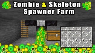 Easy Zombie amp Skeleton Spawner XP Farm for Minecraft Bedrock 120 MCPE  Xbox  PS4 [upl. by Grunenwald533]