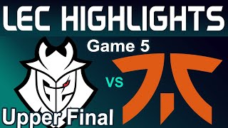 G2 vs FNC Highlights Game 5 LEC Upper Final 2024 G2 Esports vs Fnatic by Onivia [upl. by Ynattir]