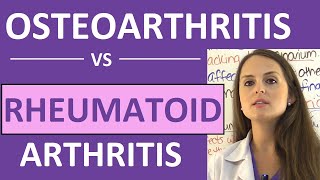 Osteoarthritis vs Rheumatoid Arthritis Nursing  Symptoms Pathophysiology Treatment Mnemonic NCLEX [upl. by Artemus]