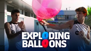 🎈💥💥🎈 BOOM EXPLODING BALLOONS CHALLENGE WITH JOAO FELIX amp JOAO CANCELO  EL CLASICO EDITION [upl. by Aiouqahs]