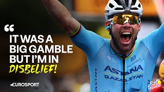 EMOTIONAL Mark Cavendish REACTS after BREAKING Tour de France record for stage wins ❤️ [upl. by Esined]