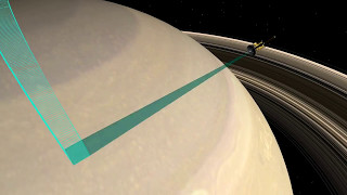 Cassini Mission New Movie Shows Cassinis First Dive Over Saturn video file [upl. by Libbi]