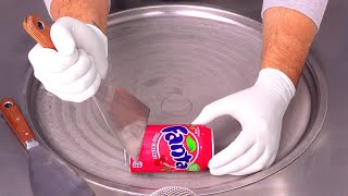 Fanta Cherry Ice Cream Rolls  how to make Fanta to Ice Cream  fast ASMR Hand Sounds amp Movements [upl. by Ainoda]