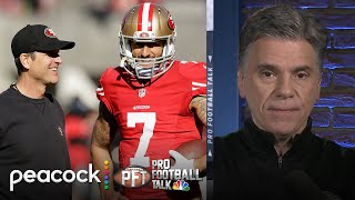 Jim Harbaugh has spoken to Colin Kaepernick about coaching job  Pro Football Talk  NFL on NBC [upl. by Magdala]