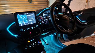 Ford Fiesta MK8 Ambient Lighting Install  RGB LED Car Interior Lights  Car Ambient Lights [upl. by Anirehc]