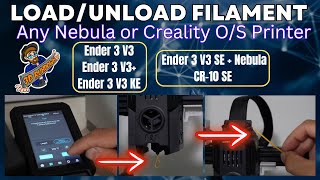 How to LOADUNLOAD Filament on Creality Ender 3 V3KEPlus CR10SE and Nebula Pad  3D Printer [upl. by Merridie662]