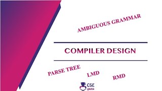 Ambiguous Grammar  Syntax Analyzer  Lec 16  Compiler Design [upl. by Shanie]