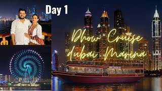 Dhow Cruise Dubai Marina  Worlds largest Mega Yacht Cruise ⛵dubaivlog vlog trending marina [upl. by Ifen]