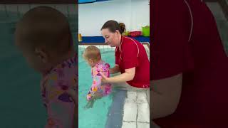 Lulu 16 Months Safety Turns Underwater babyswimming  swimlessons swimclass [upl. by Barbur777]