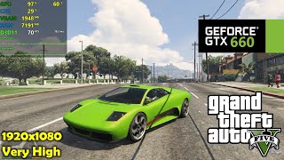 GTX 660  GTA 5  V  Very High Settings at 1080p [upl. by Ahsiekahs]